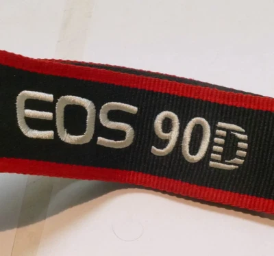Correa de hombro para cuello de cámara Canon EOS 90D lona negra/roja - Original OEM Foto 1 de 4