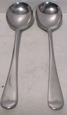 2 CUCHARAS SOPERA TAZÓN REDONDO GENTRY INGLÉS TIP Sheffield England 7" Gumbo Foto 1 de 4