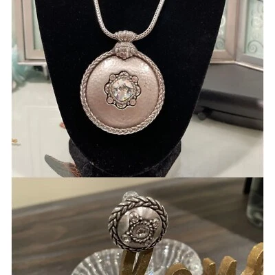 Brighton Hammered GALADRIEL Swarvoski Crystals Necklace & Ring - Image 1 of 4