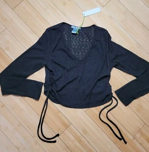 Good Luck Gem Cropped Top Size Large Black Women's - Picture 1 of 8
