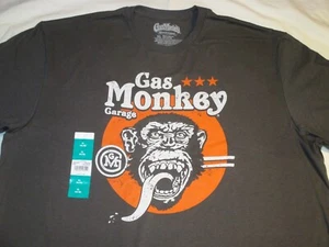 NWT Men's GAS MONKEY GARAGE Grey T-Shirt Vintage Logo Graphic Tee L 2XL 3XL - Picture 1 of 5
