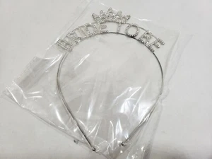 Bride to Be Tiara Wedding Bachelorette Party Crown Silver with Rhinestones  - Picture 1 of 4