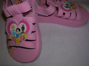 TODDLER GIRLS SANDALS shoes SMALL 5-6 PINK DISNEY princesses adjustable T28scj - Picture 1 of 4