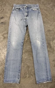 Vintage Levis 505 Jeans Mens 31x34.5 Blue Straight Leg 80s Distressed USA Made - Picture 1 of 15