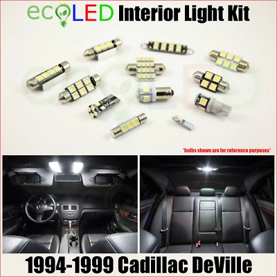Kit de paquete de 15 bombillas LED interiores blancas para Cadillac DeVille 1994-1999 Foto 1 de 4