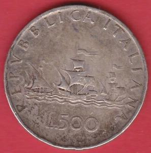 R* ITALIA 500 LIRAS PLATA 1958 R DETALLES FINOS #5340 - Imagen 1 de 2