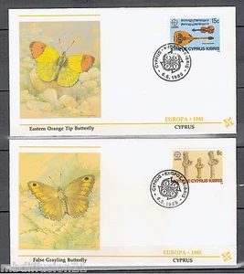 1985//CHYPRE//2x FDC 1°JOUR!!**MUSIQUE-PAPILLON**TIMBRE EUROPA/Y/T N° 637/8 - Imagen 1 de 1