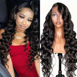 13x4 HD Lace Front Wigs Human Hair Loose Deep Wave Wigs Pre Plucked Virgin Hair - Picture 1 of 14