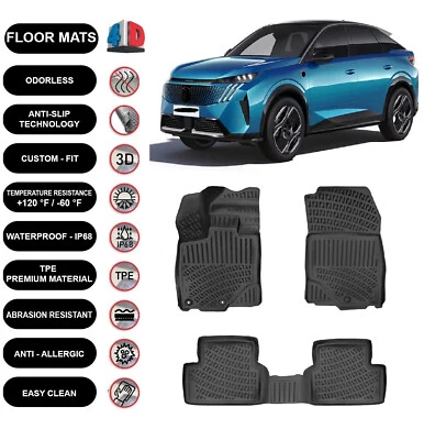 Alfombrillas forro para Peugeot 3008 Hybrid (2024-2025) impermeables moldeadas en 3D 4 un. Foto 1 de 4
