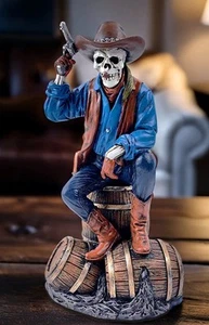 Western Cowboy Skelett Figur Statue Gothic Totenkopf Pistole Lauf Hut Stiefel - Bild 1 von 6