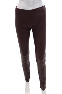Monika Chiang Womens Leather Stretch Low-Rise Skinny Pants Red Size S - Picture 1 of 8