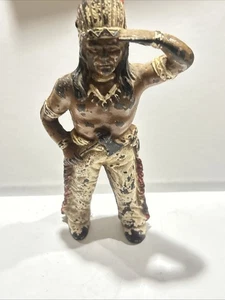 Vintage Gusseisen Indianerhäuptling Sparschwein Indianer 6" HOCH - Bild 1 von 6