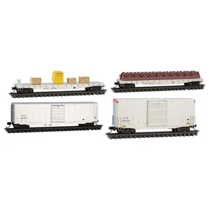 N MICRO TRAINS 983 02 281 ATSF Atchison, Topeka & SF   MOW 4 pack - Picture 1 of 4