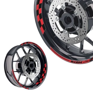 Removable Vinyl Wheel Sticker Rim Decal Check For STREET TRIPLE 765 RS 17-18 - Picture 1 of 16