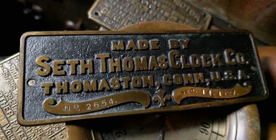 1927 Seth Thomas to Joseph Mayer Co Marion St Seattle Wa Tower Clock Plate #2654 - Image 1 of 4