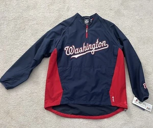 Mens Large Washington Nationals Majestic Authentic Cool Base Jacket - Picture 1 of 8