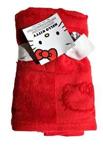 Nuevo Set De 2 Piezas Toalla De Mano Hello Kitty Roja 100% Algodón - Imagen 1 de 7