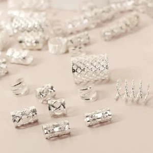 90PCS Metal Cuff Clips Dreadlocks Beads Hair Braid Tubes Hair Jewelry - Picture 1 of 13