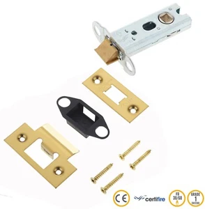 Polished Brass Reversible Heavy Duty Tubular Latch 76mm 3" (JL-HDT76 / JL-ACTPVB - Picture 1 of 1