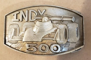 Vintage Indy 500 Race Car Belt Buckle Pewter by Indiana Metal Craft XR91, 1980 - Picture 1 of 3