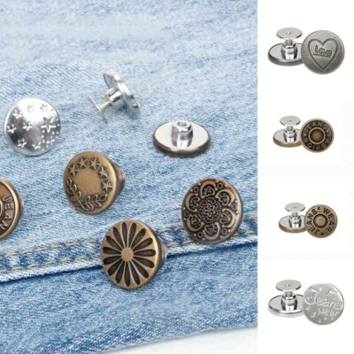 Denim Jeans Waist Buttons Stud Replacement Buttons On For Repair Hammer Brass - Image 1 of 4