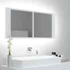 Badkamerkast met spiegel en LED 100x12x45 cm acryl betongrijs vidaXL