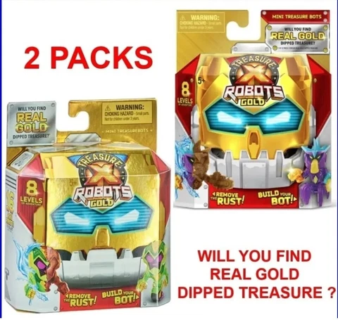 Treasure X Robots Gold - Mini Robots Will You Find Real Gold Dipped - 2-Pack Cover