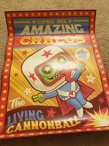 WonderCon 2023 Funko Fun House Poster AMAZING CARLOS THE LIVING CANONBALL (Rare) - Picture 1 of 1