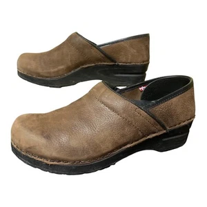 Sanita Clogs Heels Shoes Size 39 Brown Leather Original - Picture 1 of 7
