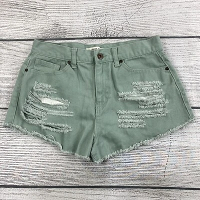 Pantalones cortos de mezclilla informales desgastados con flecos Forever 21 para mujer talla 28 - Como nuevos Foto 1 de 4