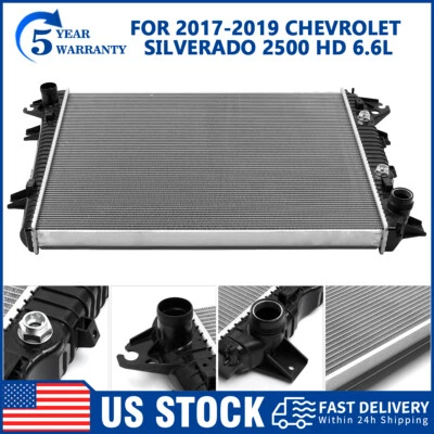 Radiator For 2017-2019 Chevrolet Silverado/GMC Sierra 2500 HD /3500 HD 6.6L Foto 1 de 4
