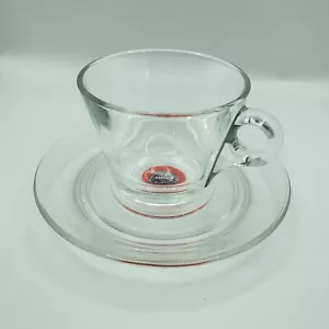 Lavazza Espresso Glass Cup & Saucer Coffee Moda Mio Italy - Picture 1 of 11