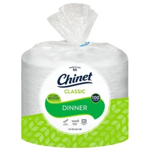 Chinet Classic White Platters (100 ct.) 26.4 Cm strong & sturdy , Made In USA