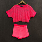 CODIGO Women's Beach Cover Up Cropped Top / Shorts Set Size Small Pink NWOT