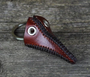 Plague Doctor Máscara Llavero Vhain, Cuero Marrón Llavero. - Imagen 1 de 7