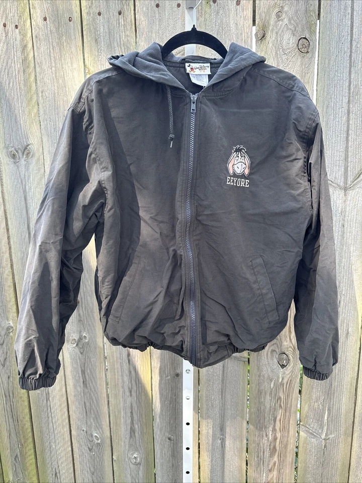 Chaqueta Bomber De Colección Disneyland Eeyore Negra Cremallera Completa Con Capucha Adulto S Disney Foto 1 de 4