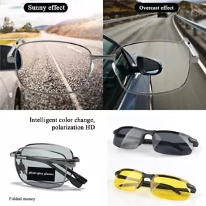 Day Night Driving Glasses Anti Glare Vision Polarized Yellow Lens Tinted J - Picture 1 of 17