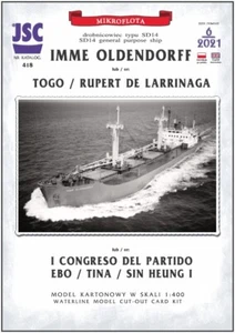 Kartonmodell Stückgutfrachter SD-14 Imme Oldendorff oder Togo / Rupert de Lar... - Bild 1 von 12