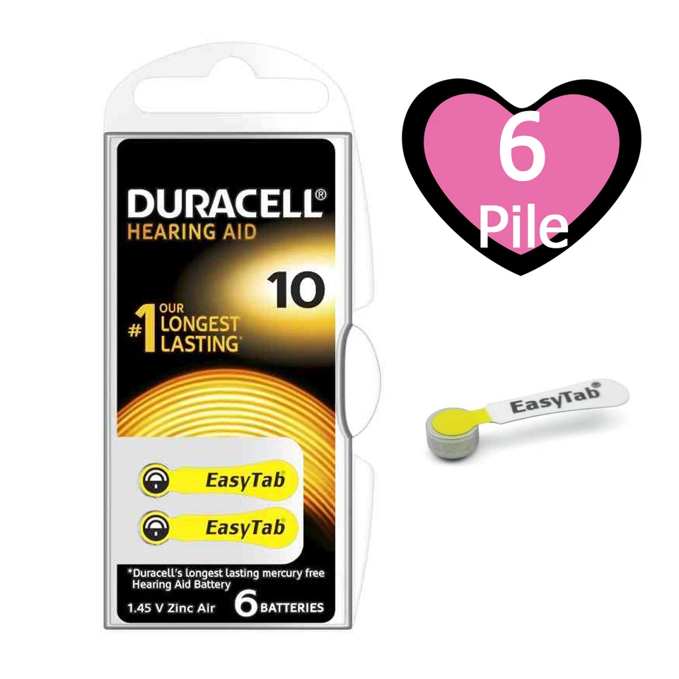 6 Batterie PILE Duracell Activair 10 per Apparecchi Acustici PROTESI udito PR70 - Immagine 1 di 1