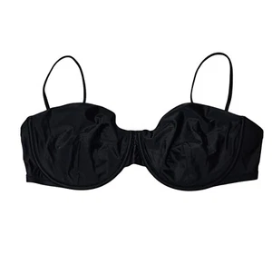 J. Top de bikini Crew negro para mujer 42D Demi Cup con aros cierre trasero BX612 NUEVO CON ETIQUETAS - Imagen 1 de 9
