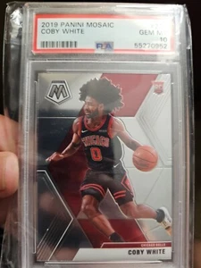 2019 Panini Mosaic #211 Coby White RC Rookie PSA 10 Gem Mint Chicago Bulls - Picture 1 of 2