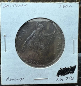 1900 centavo de Gran Bretaña KM #790 AU+ - Imagen 1 de 2