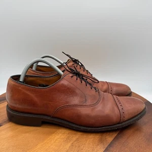Allen Edmonds Byron Shoes Mens 11 B Brown Leather Cap Toe Dress Oxford Casual - Picture 1 of 11