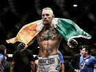 Conor Mcgregor Irish Flagge – Gerahmt Leinen Kunstdruck – Gemischt Kampfsportler