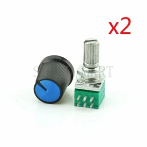 2set B5K Audio Amplifier Sealed Dual Potentiometer 15mm Shaft 6 Pins Knob - Picture 1 of 4