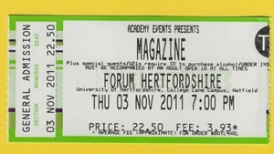 MAGAZIN (DEVOTO) GIG TICKET 2011 FORUM HERTFORDSHIRE - Bild 1 von 2