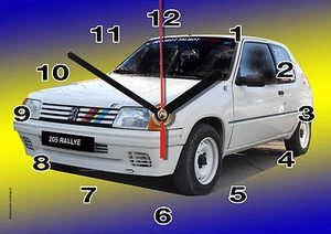 VOITURE PEUGEOT 205 RALLYE- 02M EN HORLOGE MURALE - Picture 1 of 1