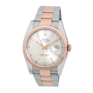 ROLEX Stainless Steel & 18K Rose Pink Gold 36mm Datejust 116231 Box Warranty - Picture 1 of 5
