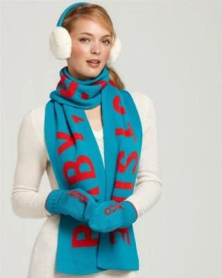 Mitones Kate Spade 'Over Here' Big Apple verde azulado/rojo mitón lana nuevos $65 Foto 1 de 3