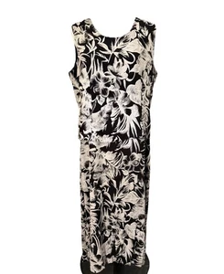 Coldwater Creek Maxikleid Gr. 16P schwarz grau Tropical Print sieht aus wie 2-teilig - Bild 1 von 13